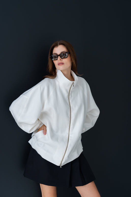 White bomber jacket PREORDER