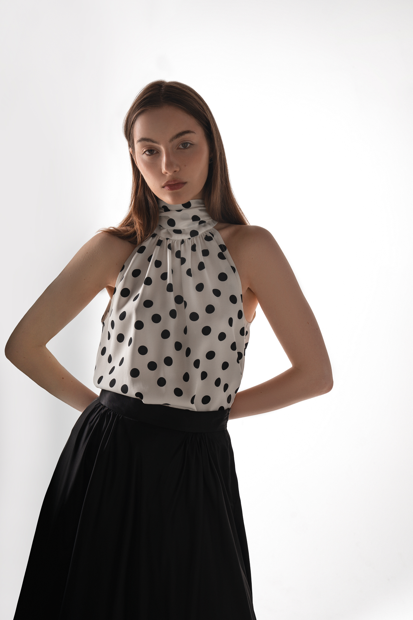Off-Shoulder Viscose Top "Polka dot Whisper"