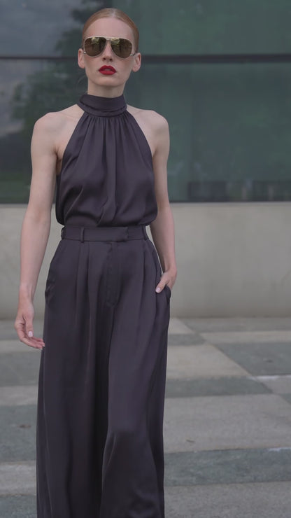 Off-Shoulder Viscose Top "Gray Whisper"